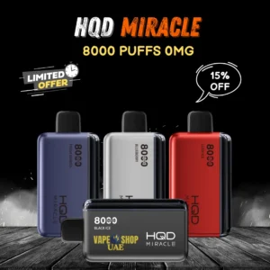 HQD Miracle 8000 Puffs 0mg Disposable Vape in UAE Nicotine-Free Vaping
