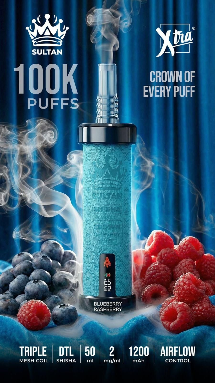 Blueberry Raspberry Sultan Shisha 100K
