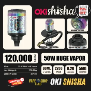 OkiShisha 120K Puffs Hookah Head Power Vape In UAE