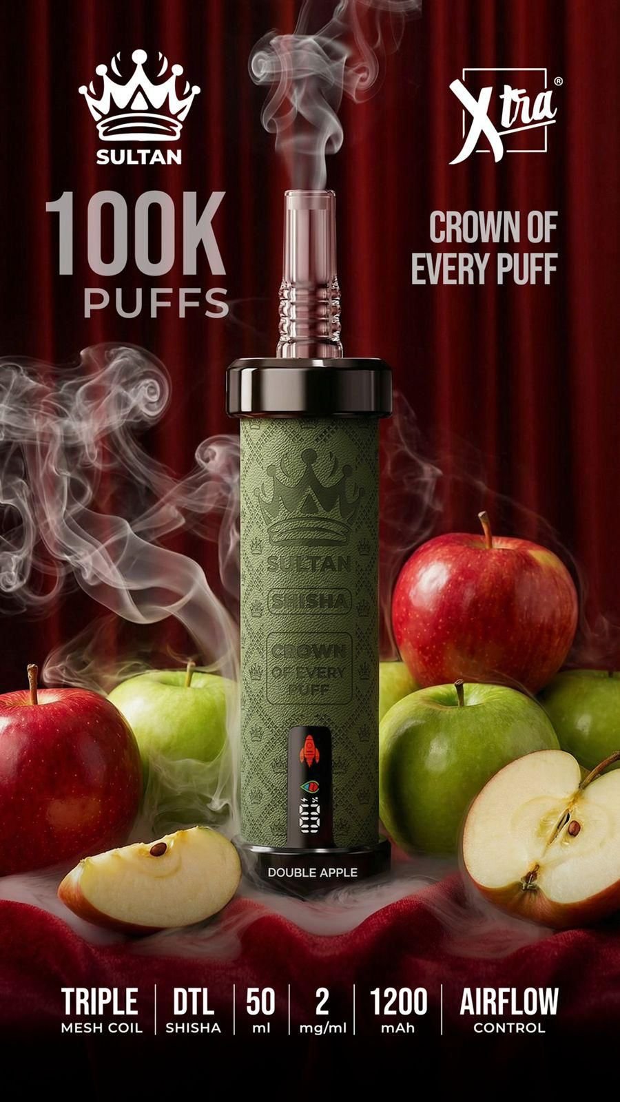 Sultan Shisha 100K Puffs Double Apple