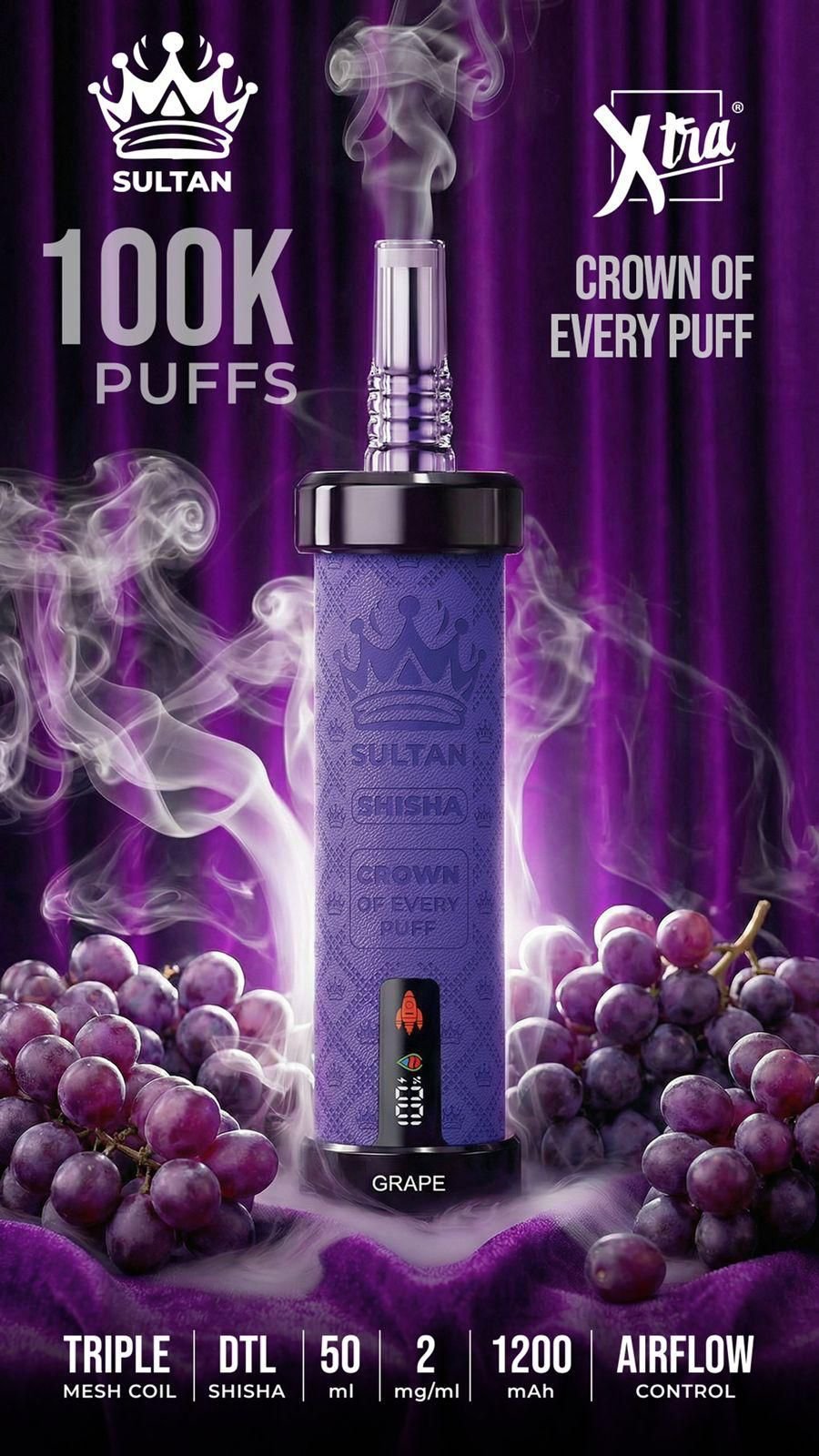 Sultan Shisha 100K Puffs Grape