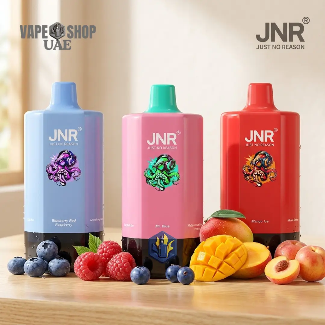 Buy JNR HexaFuse 120K Puffs Disposable Vape 6-in-1 Flavors. Best price & fast delivery across Dubai, Abu Dhabi & Sharjah.